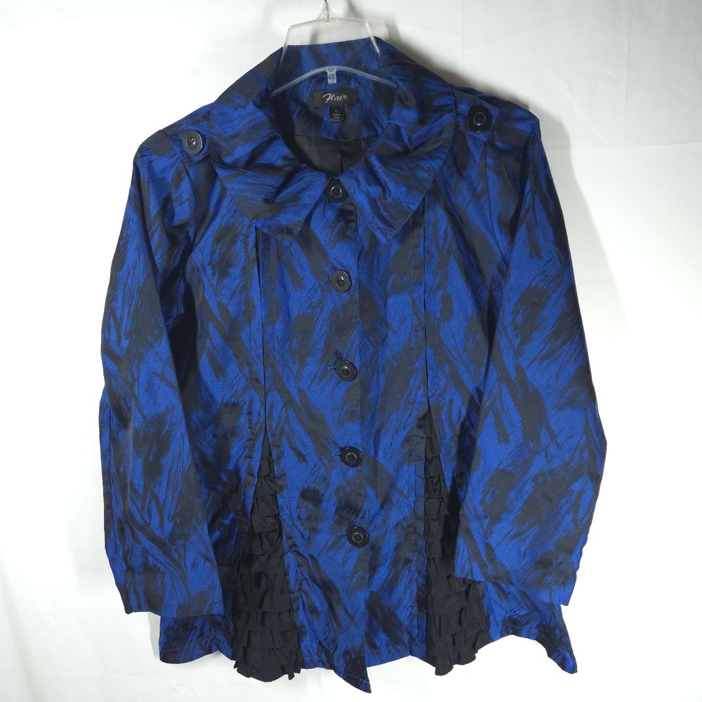 Flair XL Jacket Blue Black Gothic Steampunk Dark‎ Fairy Retro Coat